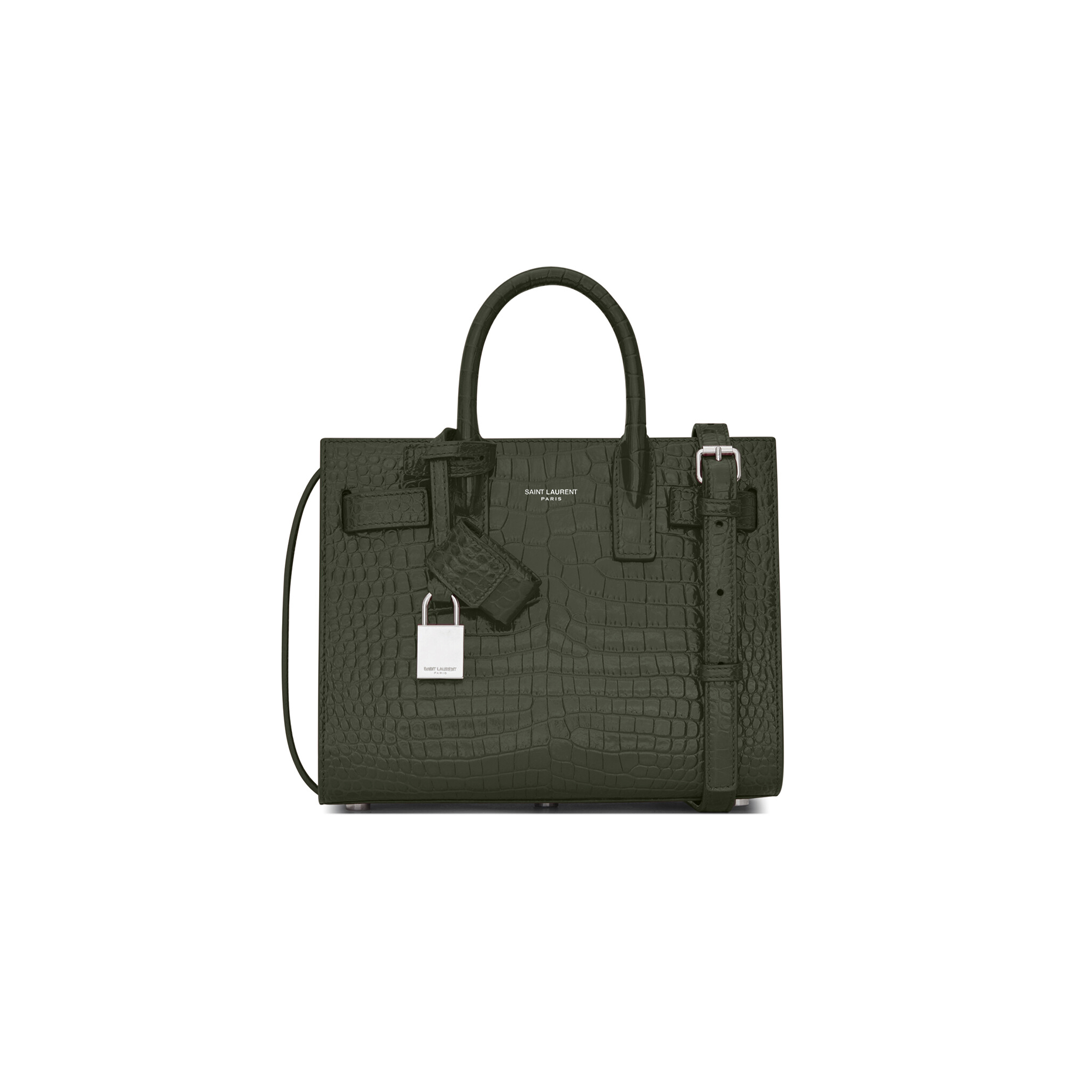 YSL SAC DE JOUR IN CROCODILE EMBOSSED LEATHER-NANO 392035DND1N3045 (22*18*10.5cm)